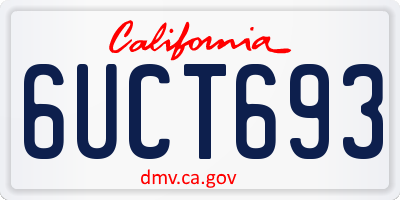 CA license plate 6UCT693