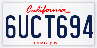 CA license plate 6UCT694