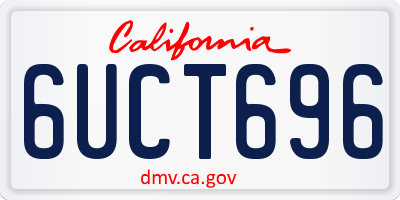 CA license plate 6UCT696