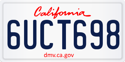 CA license plate 6UCT698
