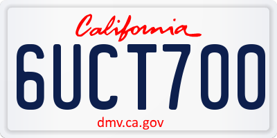 CA license plate 6UCT700