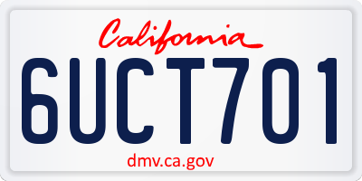 CA license plate 6UCT701