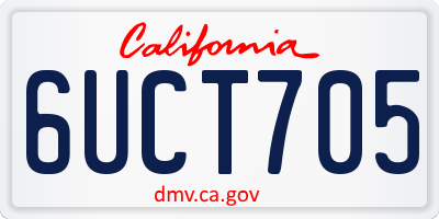CA license plate 6UCT705