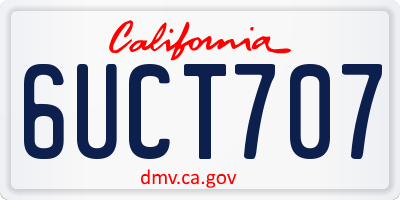 CA license plate 6UCT707