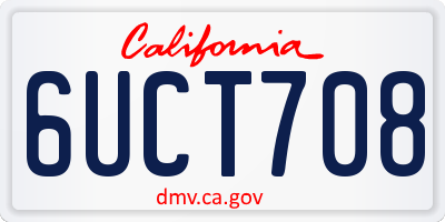 CA license plate 6UCT708