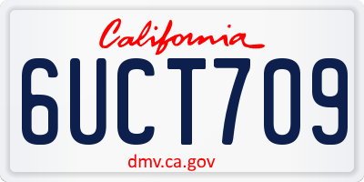 CA license plate 6UCT709