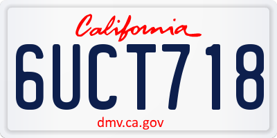 CA license plate 6UCT718