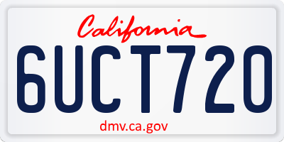 CA license plate 6UCT720