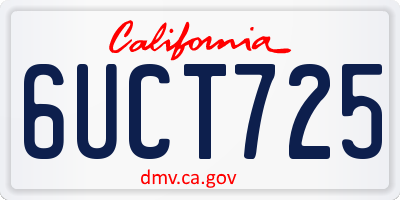 CA license plate 6UCT725