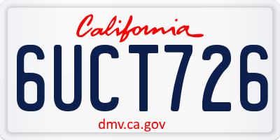 CA license plate 6UCT726