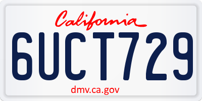CA license plate 6UCT729