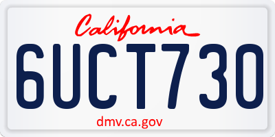 CA license plate 6UCT730