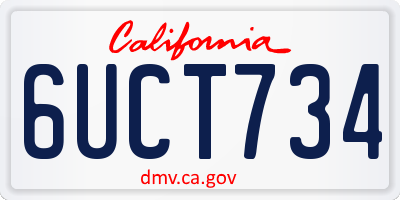 CA license plate 6UCT734