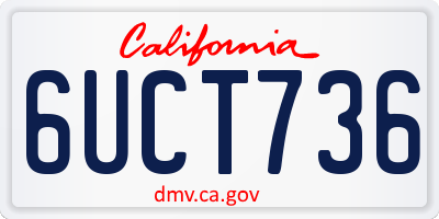 CA license plate 6UCT736