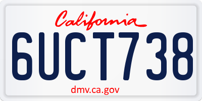 CA license plate 6UCT738