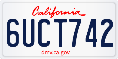 CA license plate 6UCT742