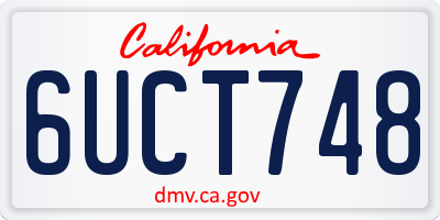 CA license plate 6UCT748