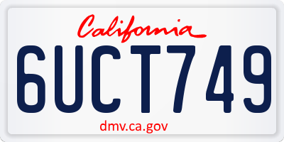 CA license plate 6UCT749