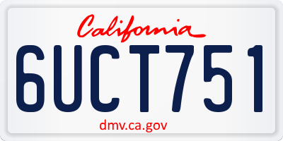 CA license plate 6UCT751