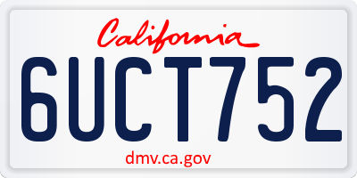 CA license plate 6UCT752