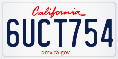 CA license plate 6UCT754