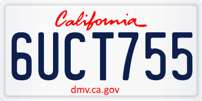 CA license plate 6UCT755