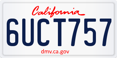 CA license plate 6UCT757