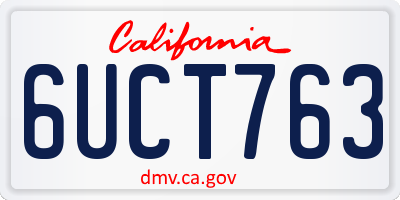 CA license plate 6UCT763