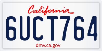 CA license plate 6UCT764