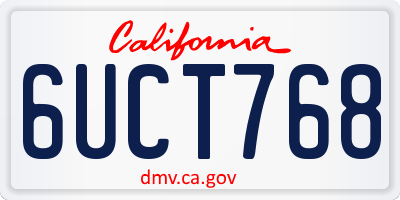 CA license plate 6UCT768