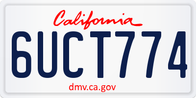 CA license plate 6UCT774