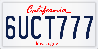 CA license plate 6UCT777