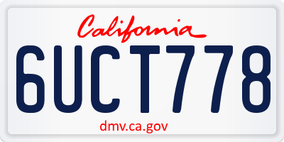 CA license plate 6UCT778