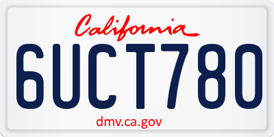 CA license plate 6UCT780