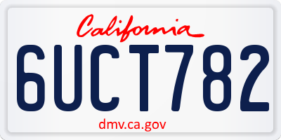 CA license plate 6UCT782