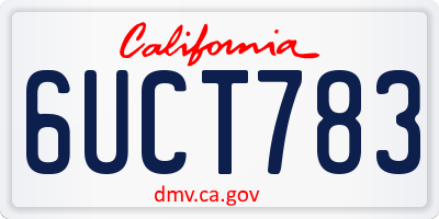 CA license plate 6UCT783