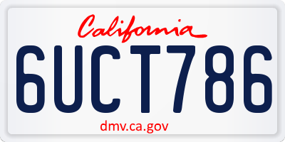 CA license plate 6UCT786