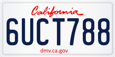 CA license plate 6UCT788