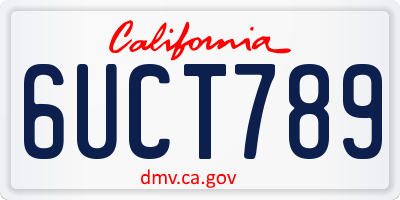 CA license plate 6UCT789