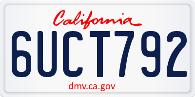 CA license plate 6UCT792
