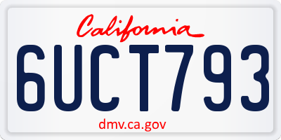 CA license plate 6UCT793
