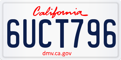 CA license plate 6UCT796
