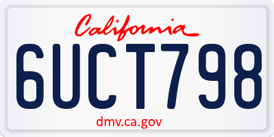 CA license plate 6UCT798