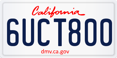 CA license plate 6UCT800