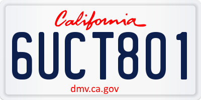 CA license plate 6UCT801