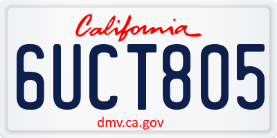 CA license plate 6UCT805