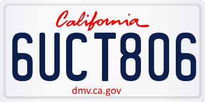 CA license plate 6UCT806