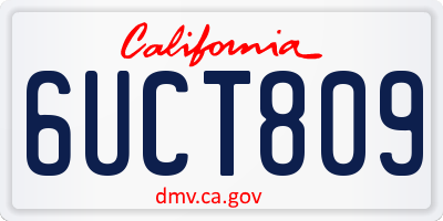 CA license plate 6UCT809