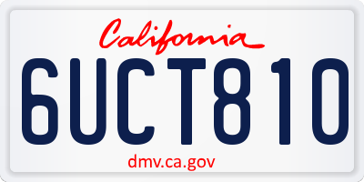 CA license plate 6UCT810