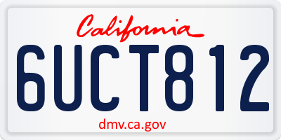 CA license plate 6UCT812
